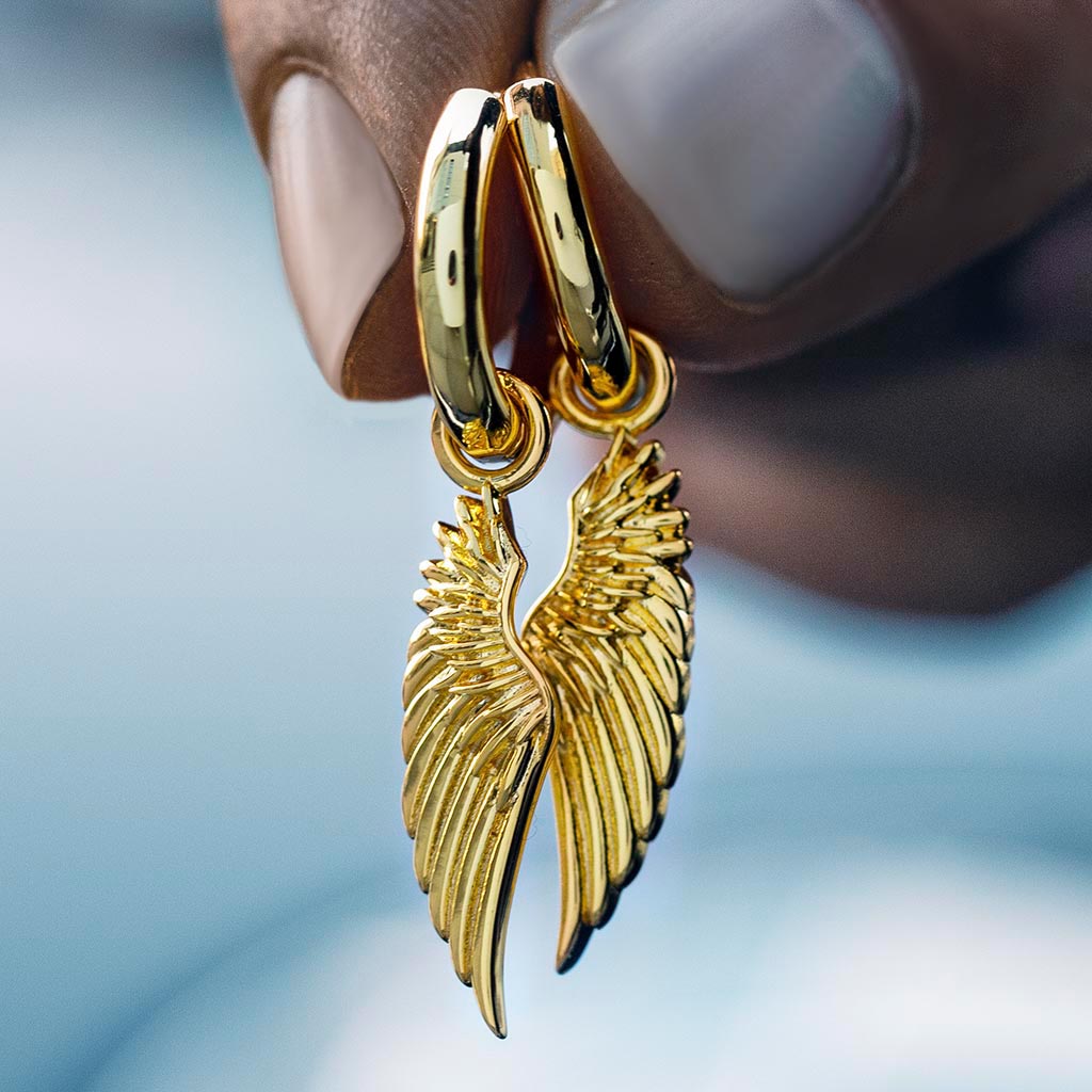 Buy Kids Pair of Angel Wing Crystal Small Hoop Earrings Hoop Stud Online in  India  Etsy