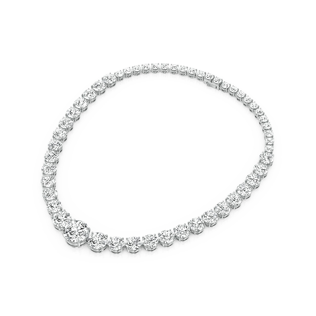 Women's Luxury Round Cut Necklace in White Gold - Helloice Jewelry
