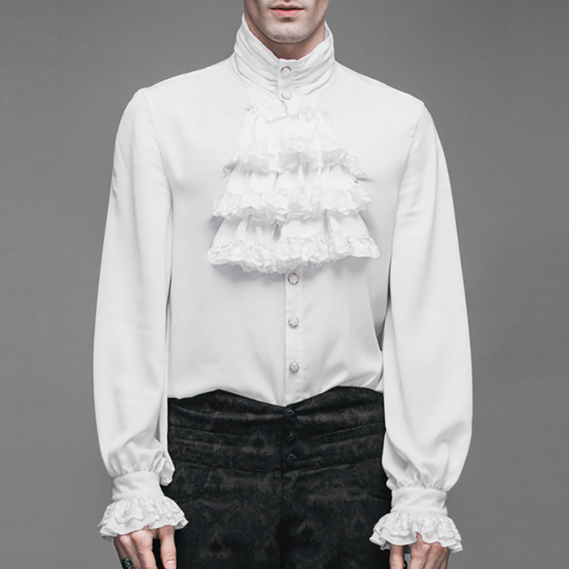 Gothic Long Sleeve Men's Shirt - Helloice Jewelry
