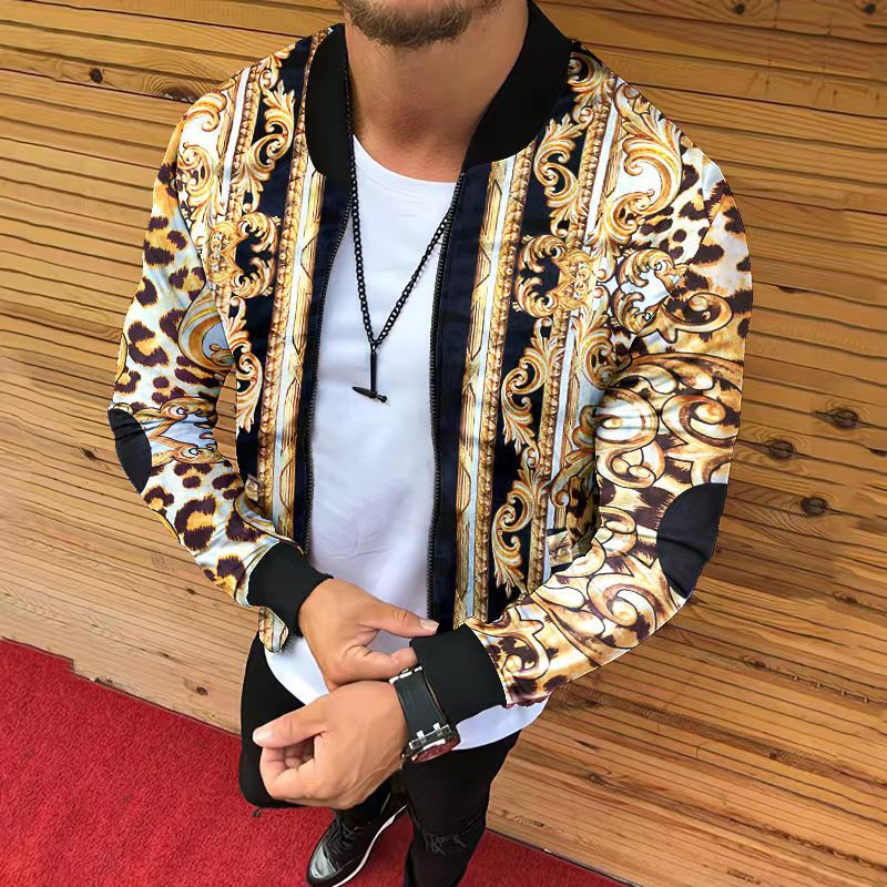 Printed Casual Men's Jacket - Helloice Jewelry