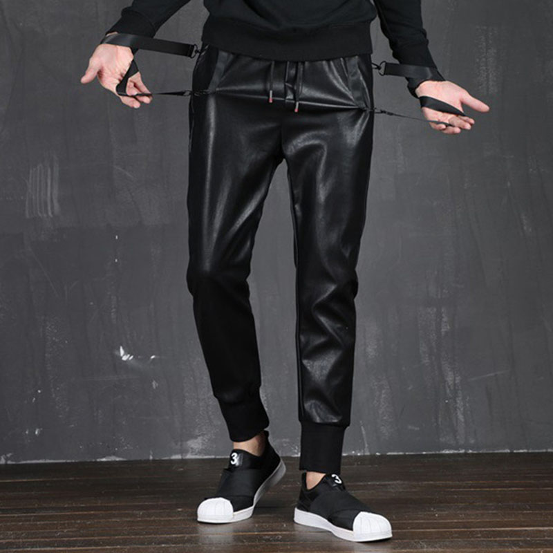 High Elastic Cycling Street Leather Pants - Helloice Jewelry