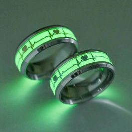 Luminous Heart Beat Stainless Steel Ring