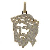 Cut Out Jesus Pendant in Gold