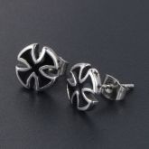 Titanium Steel Cross Stud Earrings