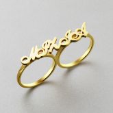 Personalized Two Finger Name Rings
