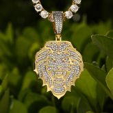 Lion Head Pendant in Gold