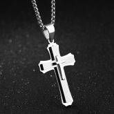 Multilayers 3D Stainless Steel Cross Pendant