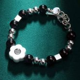 Black Smile Face Charms with Musical Note Bracelet