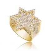 Iced Star of David Ring in Gold