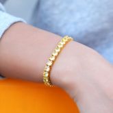 Women's 5mm Fancy Yellow Stones Tennis Bracelet in Gold