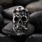 Retro Bearded Man Stainless Steel skull Ring