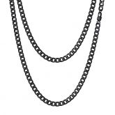 5mm Stainless Steel Cuban Chain in Black Gold