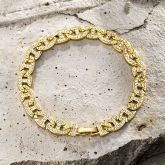 8mm Iced G-link Bracelet in Gold