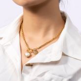 Women's Pearl Heart Necklace