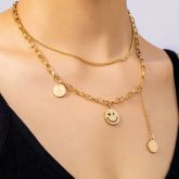 Women's Assorted Smile Face Layered Necklace