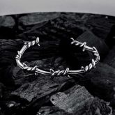 Opening Twist Thorns Stainless Steel Bracelet