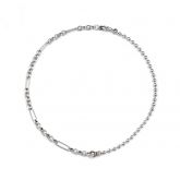 Interval Beads with Cable Chain Steel Necklace