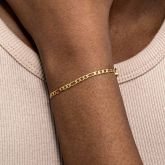 Women's 3mm Figaro Bracelet in Gold