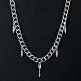 8mm Arrow and Feather Cuban Necklace
