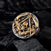 Gold Masonic Skull Stainless Steel Ring