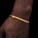 6mm Herringbone Bracelet in Gold