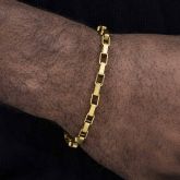 5mm Rectangle Link Bracelet in Gold