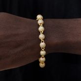 8mm Iced Beads Bracelet in Gold