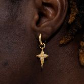 Iced Four-pointed Star Dangle Earrings