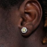 Iced Hexagon nut Studs Earrings