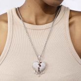 Women's Drip Broken Heart Necklace - Only Pendant