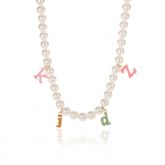 Custom Colorful Letters Pearl  Necklace