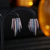 Iced Multi-layer C Shape Line Fancy Earrings