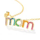 Rainbow Colored  mom Necklace