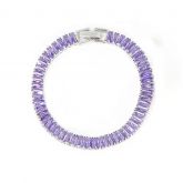 Purple Emerald Cut Tennis Bracelet for Women