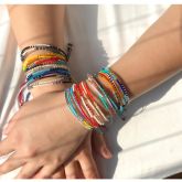 Boho Handmade Multilayer Color Beads Woven Rope Bracelet