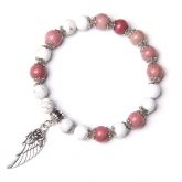 Angel Wing Rose Quartz Crystal Bracelet