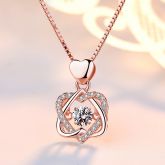 We Are Connected Heart to Heart Love Knot Necklace