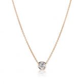 1.6 CT Round Cut Bezel Set Pendant Necklace in Rose Gold