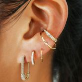 Iced Safety Pin Stud Earrings
