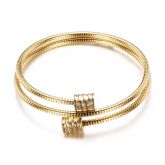 Double Layer Twisted Cable Wire Wrap Bangle