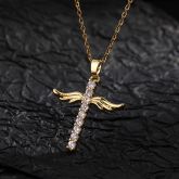 Angel Wings Cross Pendant Necklace