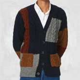 Men's Contrast Knit Cardigan