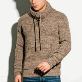Drawstring Stand Collar Knit Slim Fit Sweater