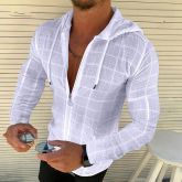 Casual Slim Fit Long Sleeve Hooded Cardigan Shirt
