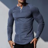 Casual Sport V-Neck Slim Fit Basic Long Sleeve T-Shirt