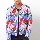 Casual long sleeve lapel rose print jacket