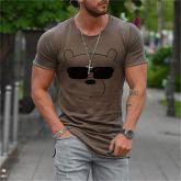 Glasses bear printed men's t-shirt