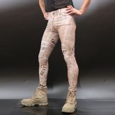 Vintage lettered casual leather pants
