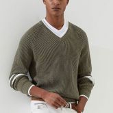 Men's knitting V-neck sweater