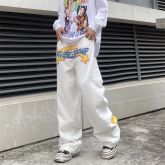 Street Style Embroidered Casual Pants
